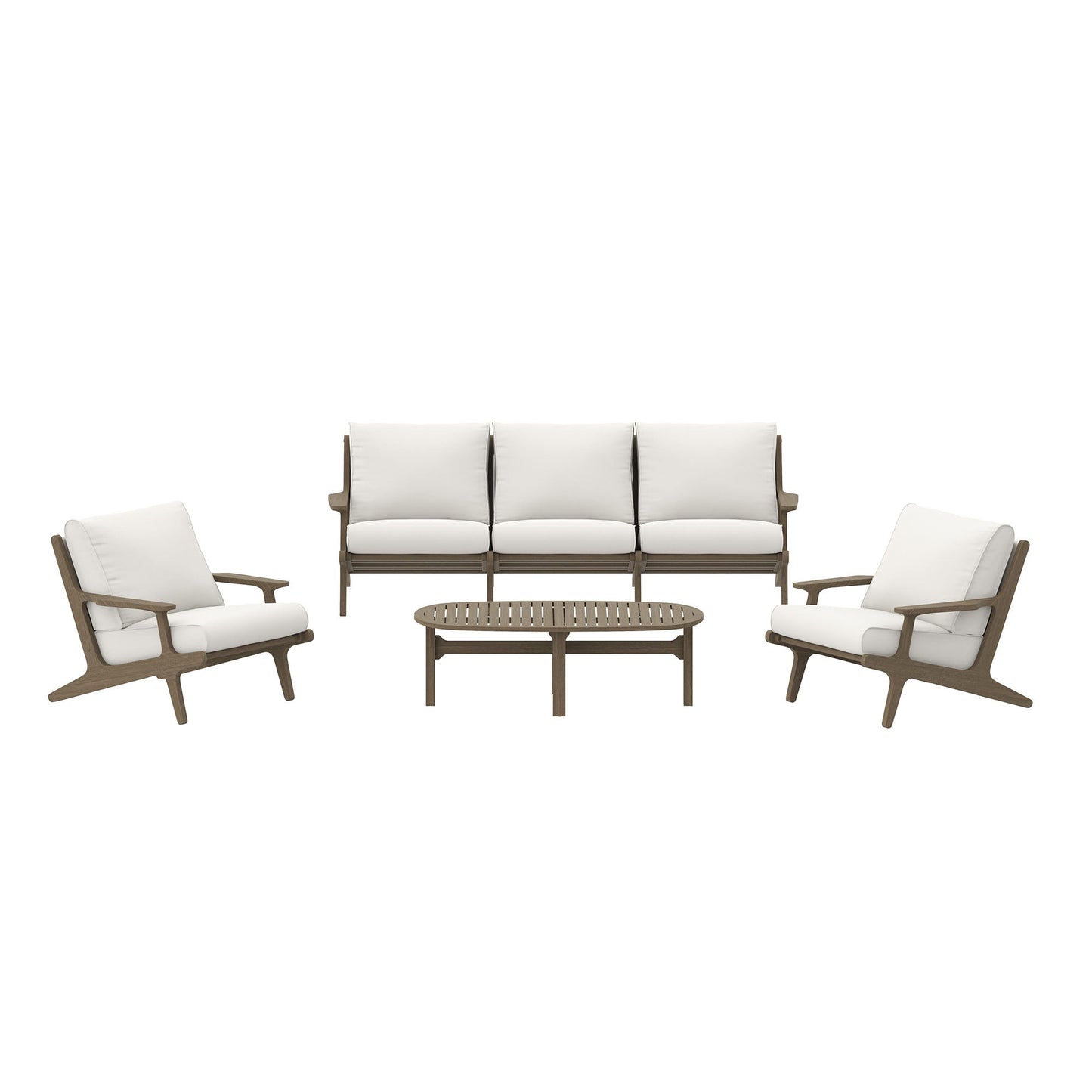 Saratoga 4-Piece Modern Teak Patio Furniture Set
