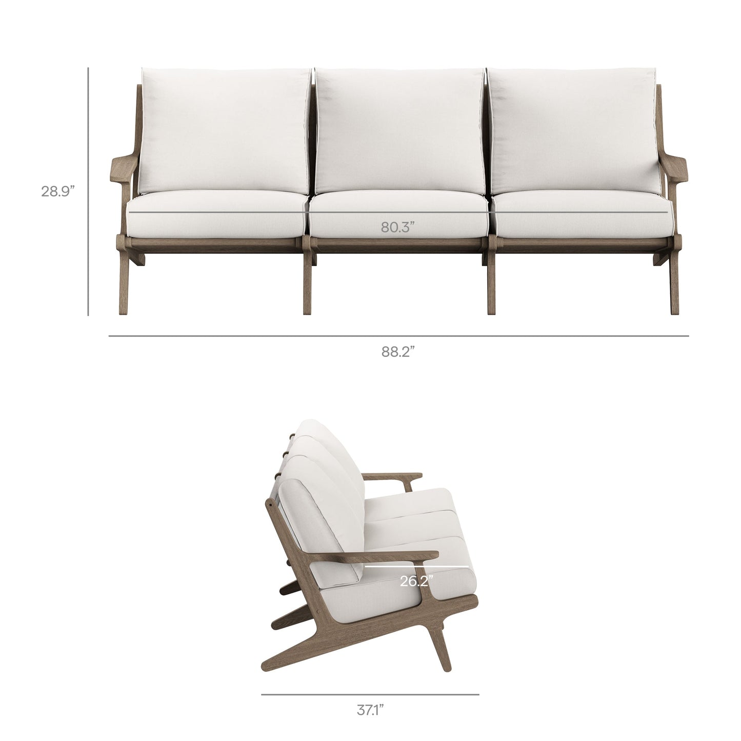 Saratoga 4-Piece Modern Teak Patio Furniture Set