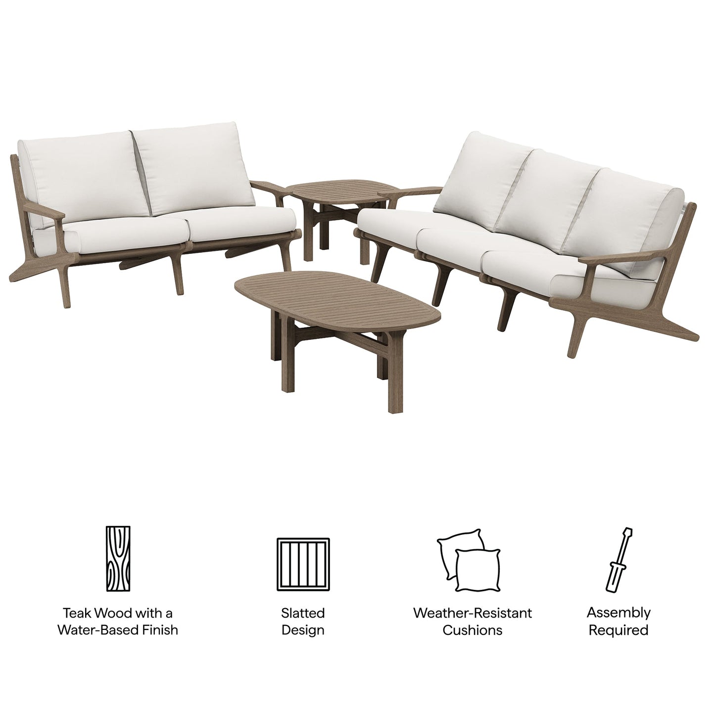 Saratoga 4-Piece Teak and Outdoor Furniture