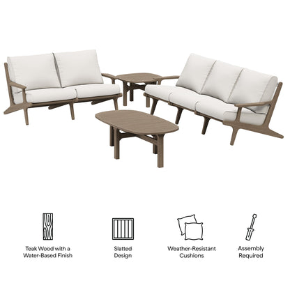 Saratoga 4-Piece Teak and Outdoor Furniture