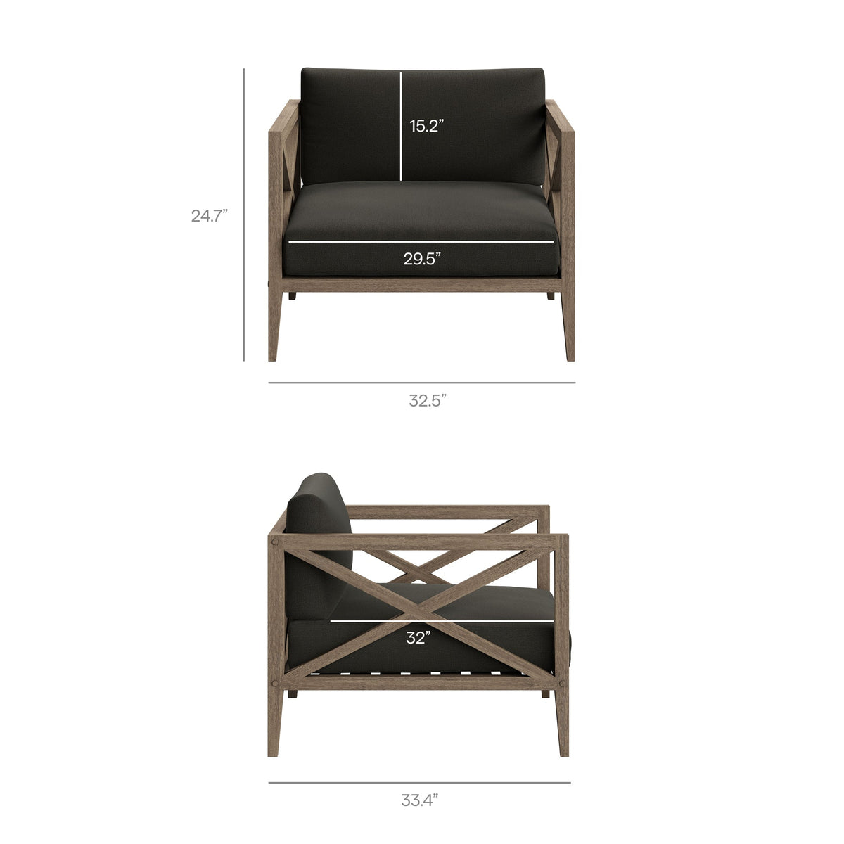 Northlake 5-Piece Outdoor Teak Wood Furniture Set by Modway with charcoal cushions on Tampa Home & Garden Store