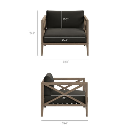 Northlake 5-Piece Outdoor Teak Wood Furniture Set by Modway with charcoal cushions on Tampa Home & Garden Store