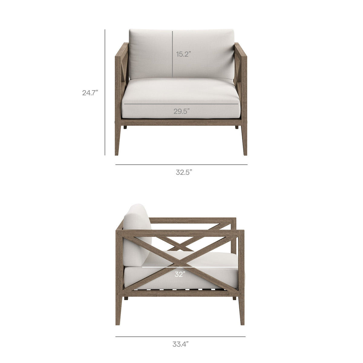 Northlake 5-Piece outdoor teak wood furniture set with beige cushions by Modway on Tampa Home & Garden Store