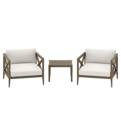 Modway Northlake 3 Piece Teak Outdoor Set