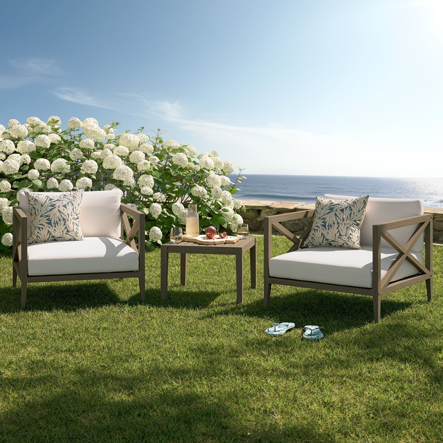 Modway Northlake 3 Piece Teak Outdoor Set
