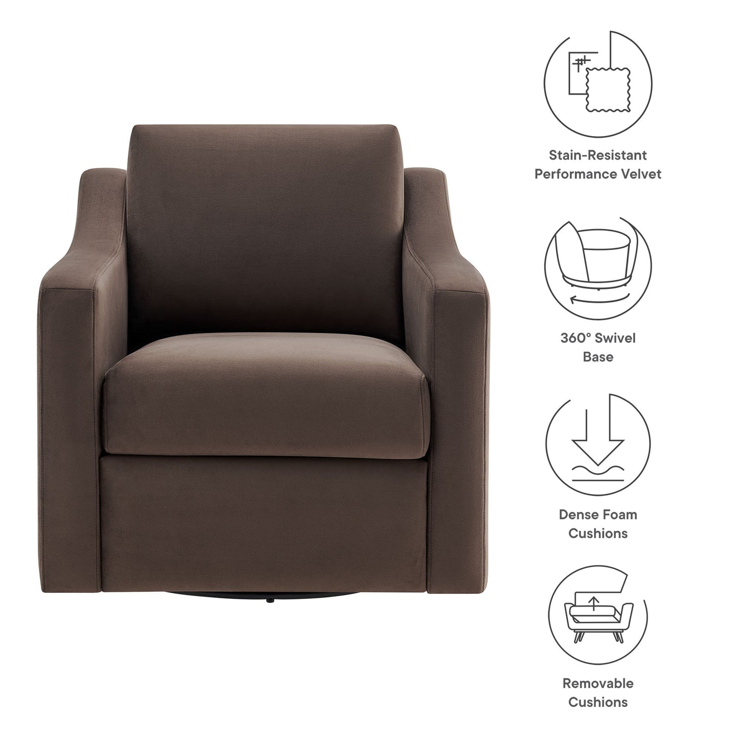Liora Velvet Swivel Armchair For the Modern Home