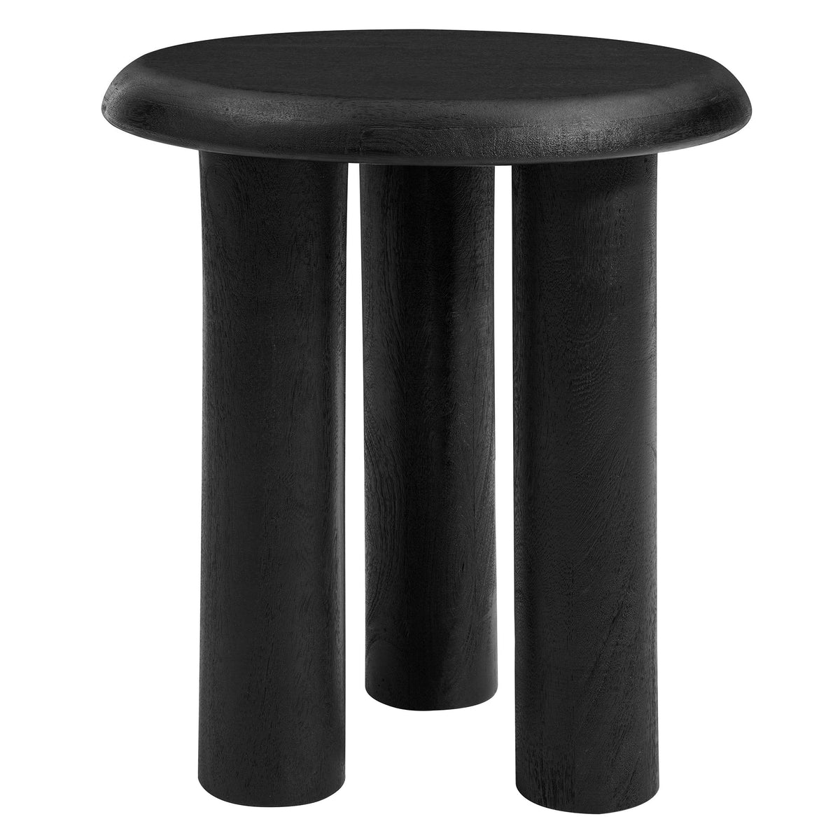 Mavina Mango Wood Side Table round black top with three chunky cylindrical legs by Modway HouseOfZazla on Tampa Home & Garden Store