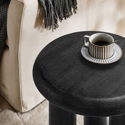 Mavina Mango Wood Side Table, black round top, Modway furniture on Tampa Home & Garden Store