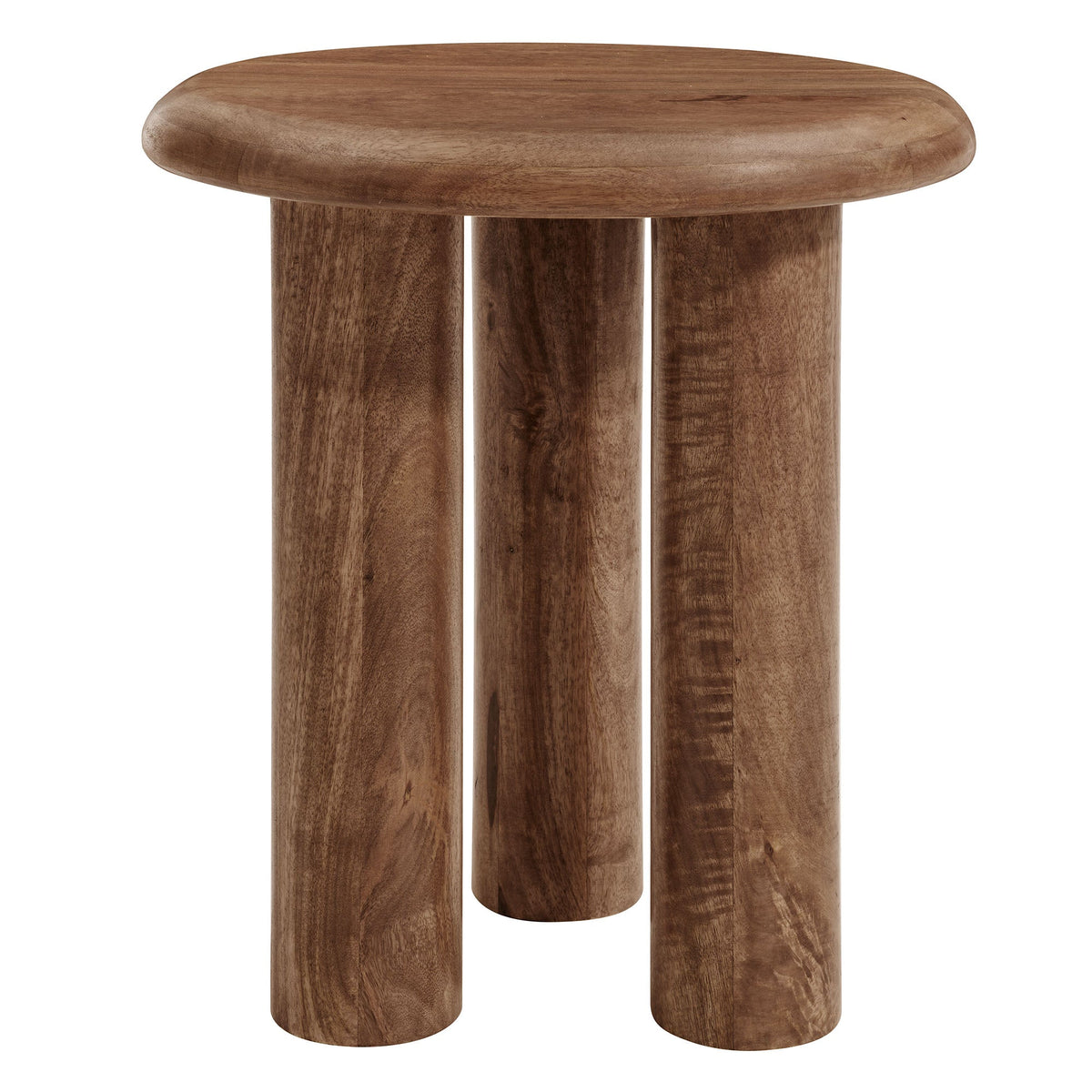 Mavina Mango Wood Side Table by Modway, mango top with chunky cylindrical legs brown finish on Tampa Home & Garden Store