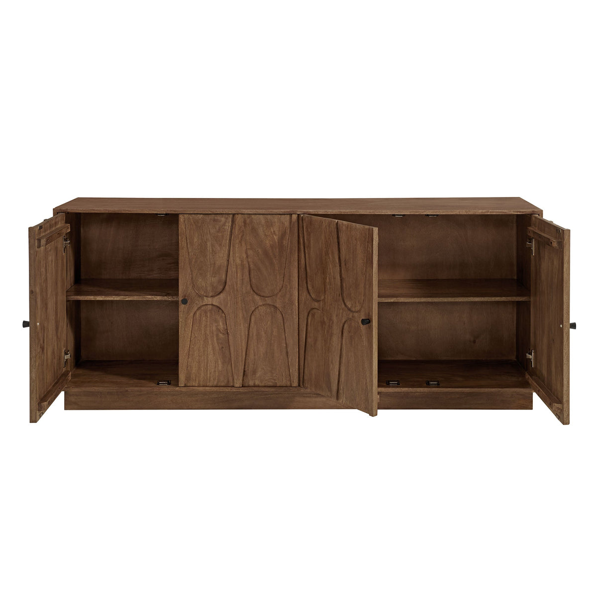 Veda 72in mango wood sideboard cabinet with carved panel doors brown wood by Modway on Tampa Home & Garden Store