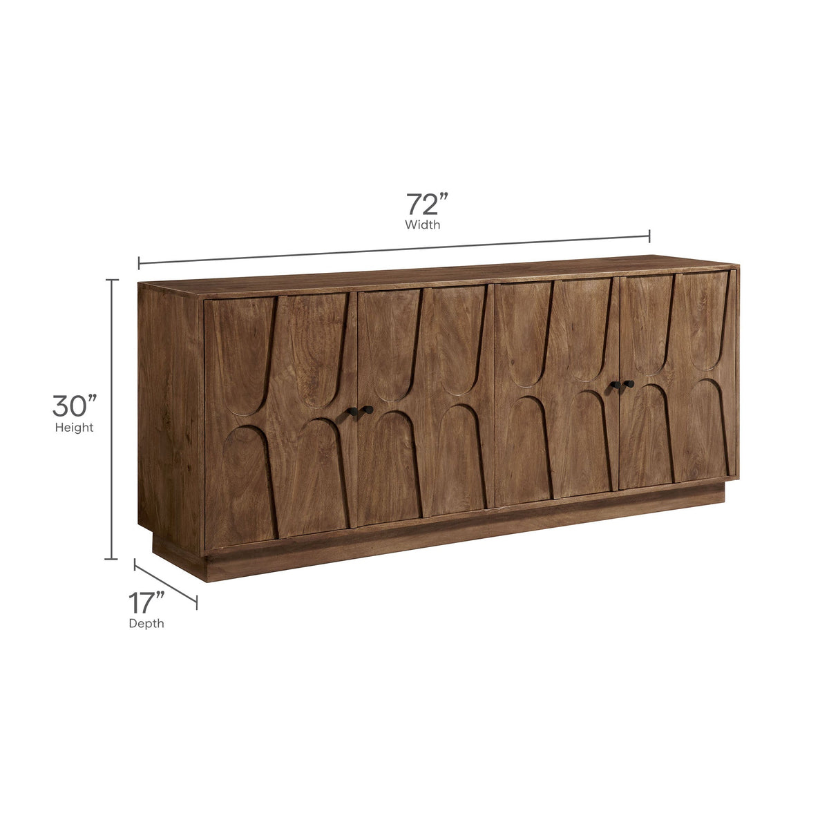 Veda 72in mango wood sideboard cabinet living room piece by HouseOfZazla on Tampa Home & Garden Store