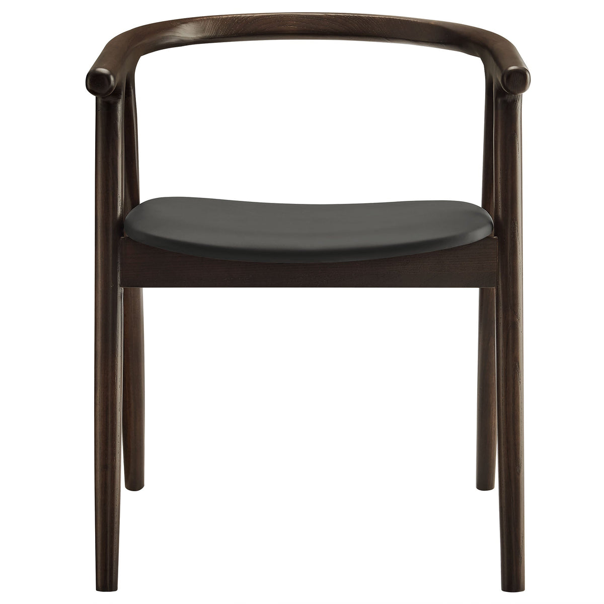 Henry vegan leather and wood dining chair with dark wood frame and gray seat by HouseOfZazla on Tampa Home & Garden Store