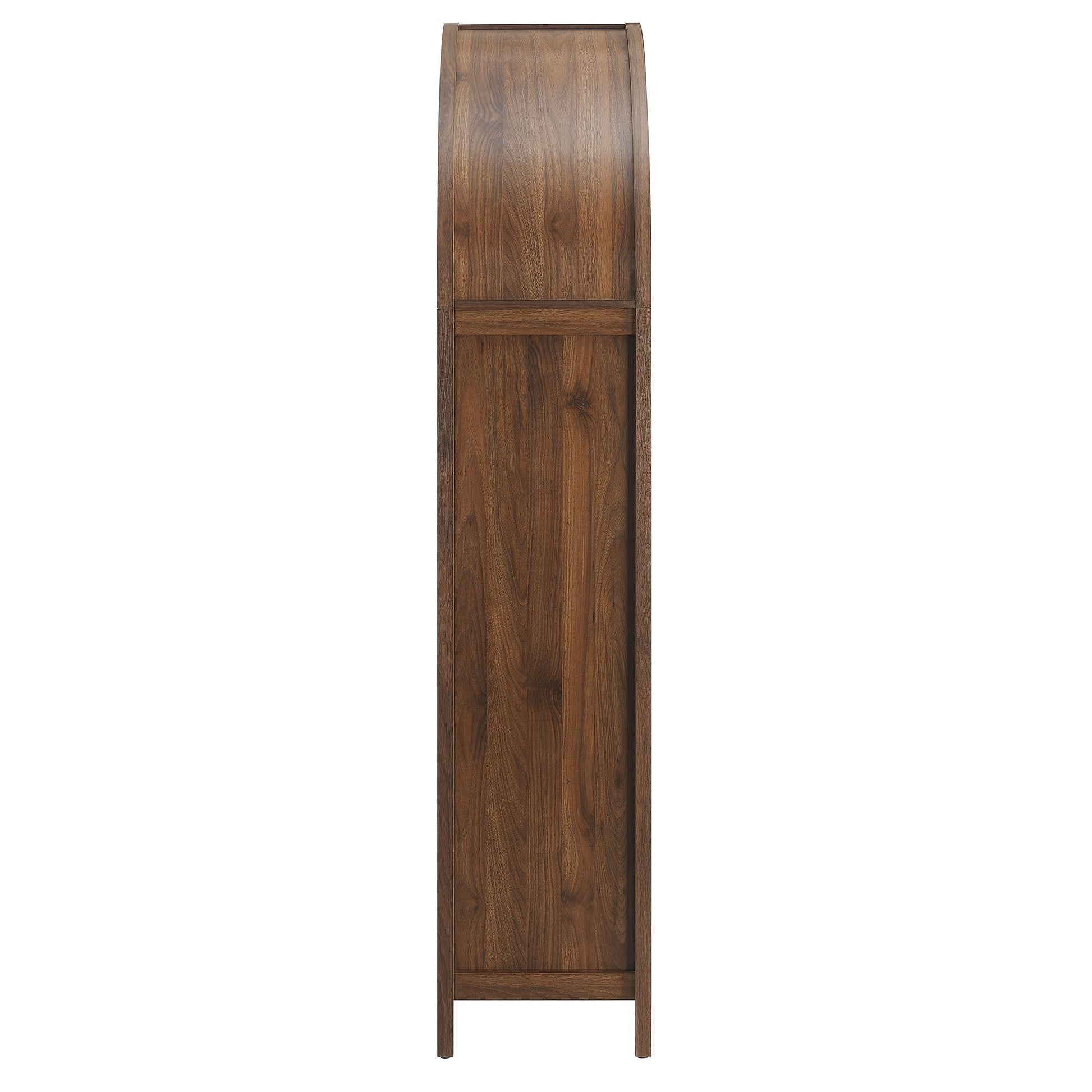 Calista 79in tall wide rattan arched storage cabinet in warm brown wood finish by Modway on Tampa Home & Garden Store