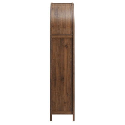 Calista 79in tall wide rattan arched storage cabinet in warm brown wood finish by Modway on Tampa Home & Garden Store