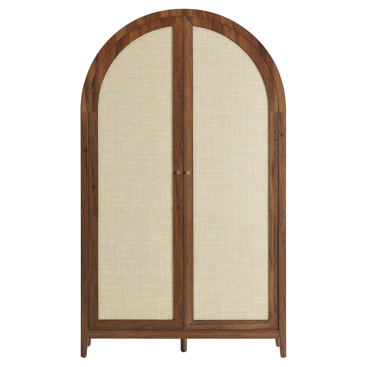 Calista 79in tall rattan arched storage cabinet with wood frame and cane panels by Modway on Tampa Home & Garden Store
