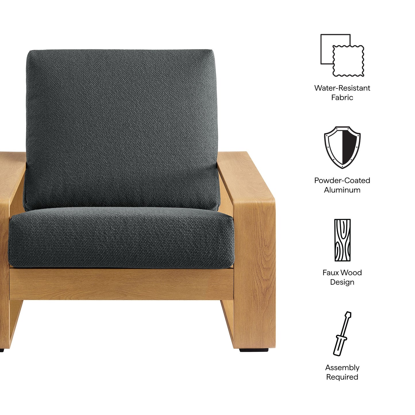 Lirienne and Outdoor Aluminum Armchair By Modway