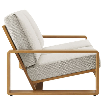 Lirienne Outdoor Aluminum Faux Wood Loveseat