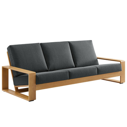 Modway Outdoor Sofa with Aluminum and Faux Wood