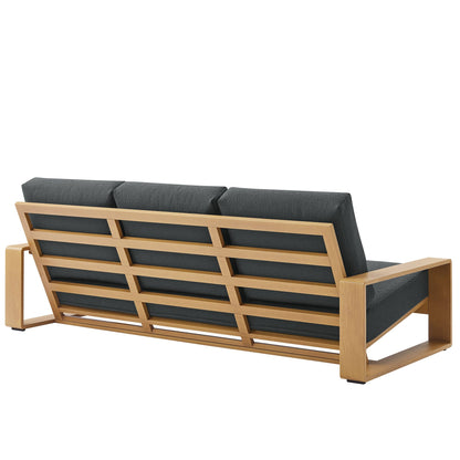 Modway Outdoor Sofa with Aluminum and Faux Wood