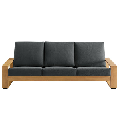 Modway Outdoor Sofa with Aluminum and Faux Wood