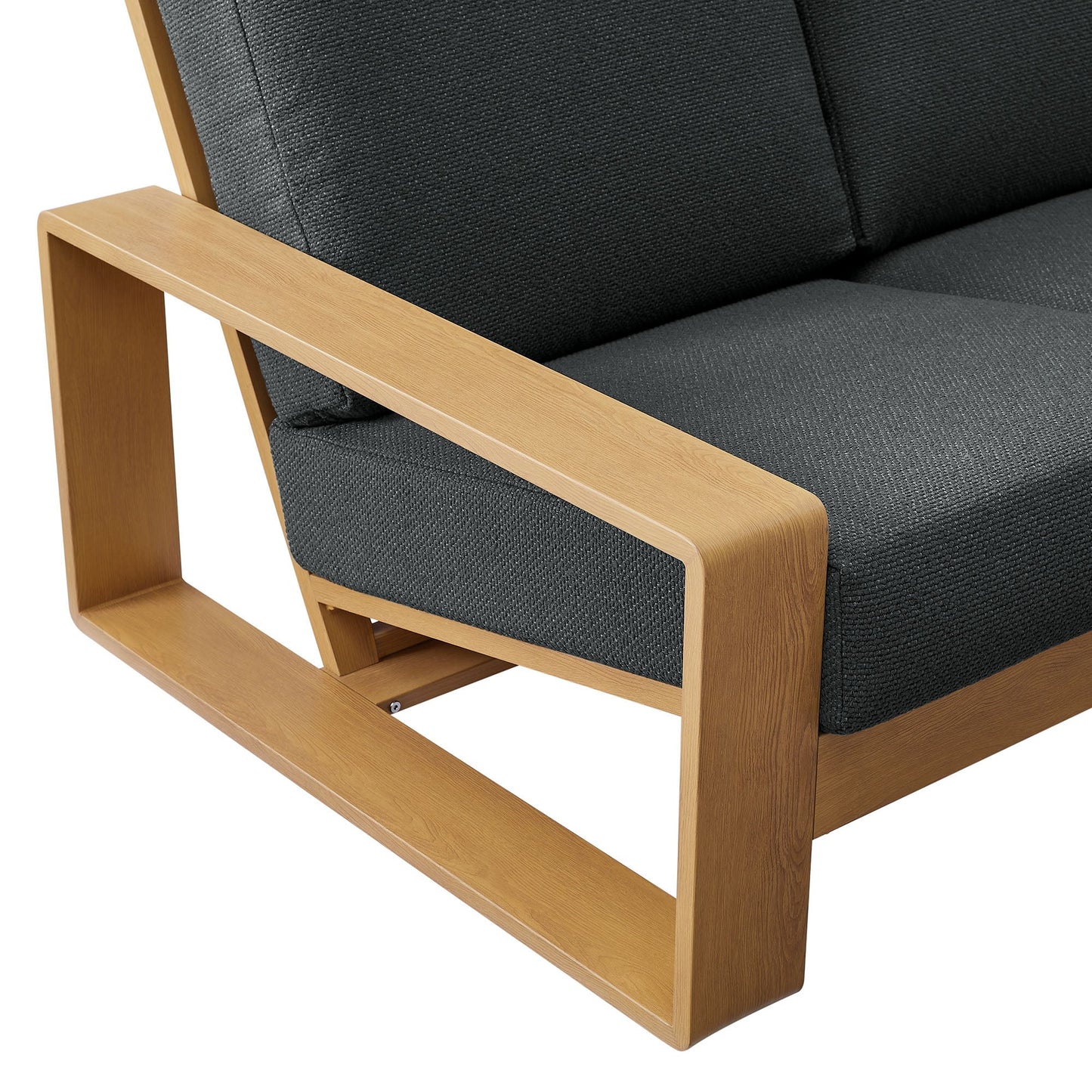 Modway Outdoor Sofa with Aluminum and Faux Wood