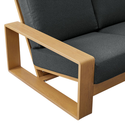 Modway Outdoor Sofa with Aluminum and Faux Wood