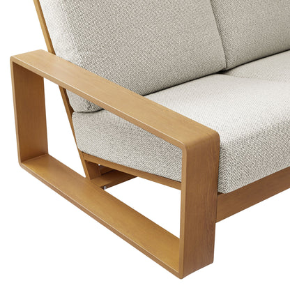 Modway Outdoor Sofa with Aluminum and Faux Wood