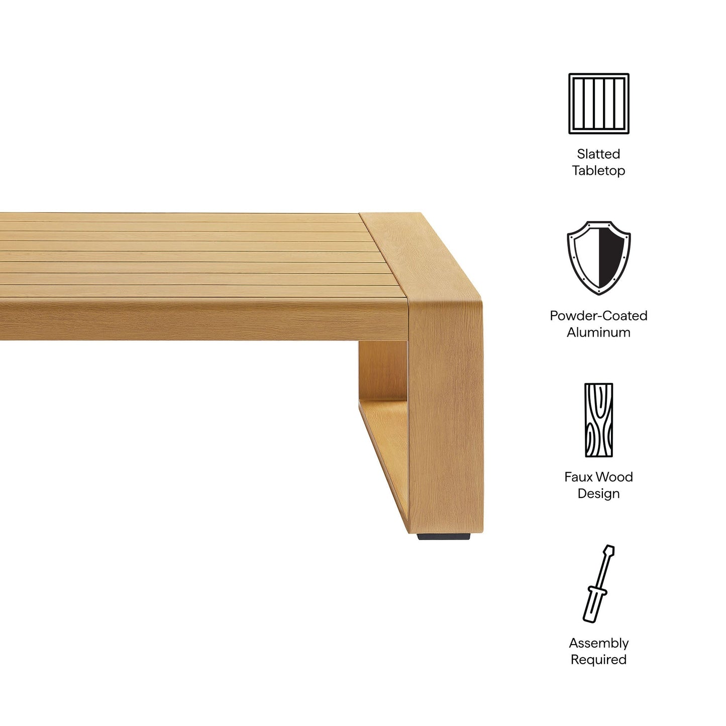 Premium Outdoor Aluminum Coffee Table by Modway