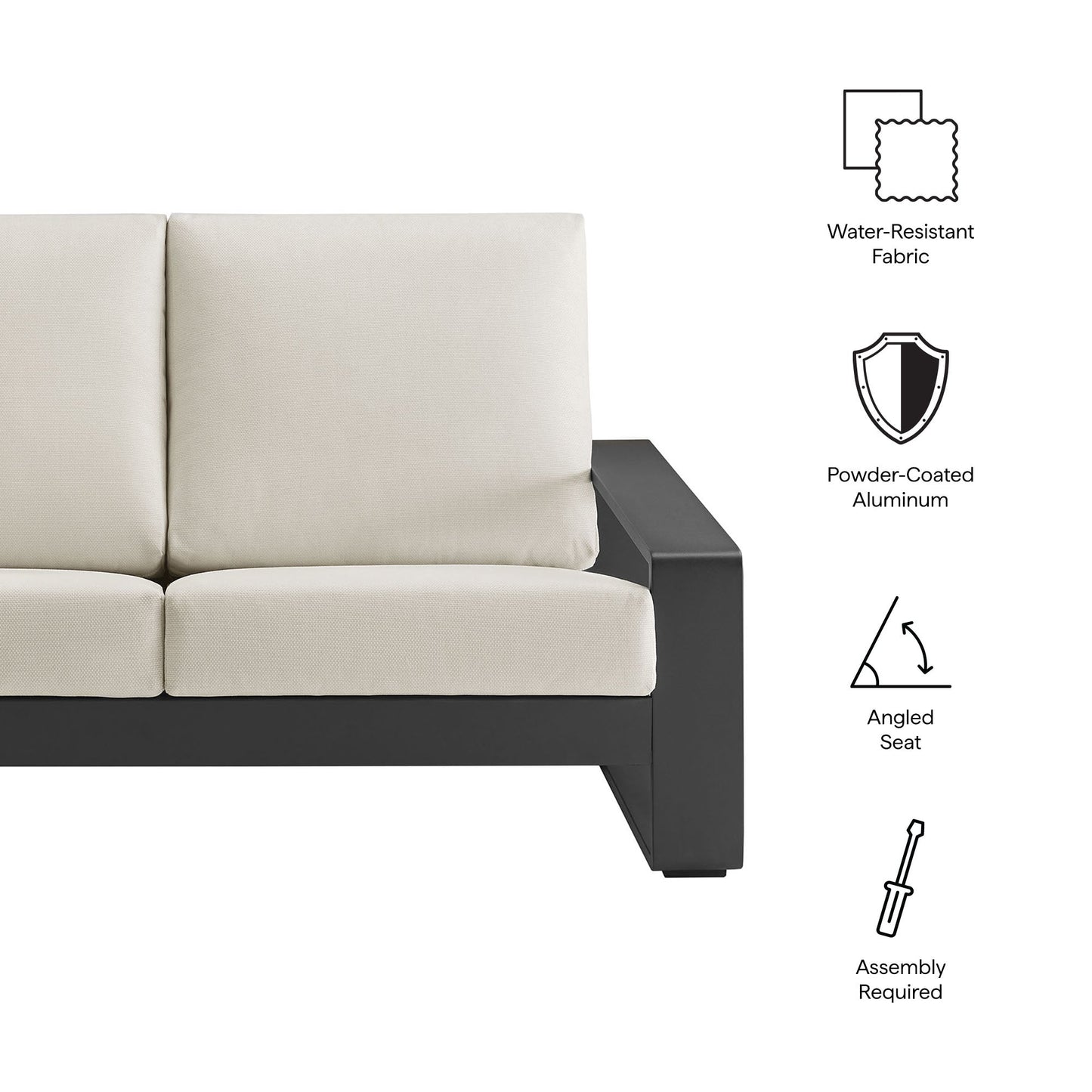 Lirienne and Modway Outdoor Aluminum Loveseat