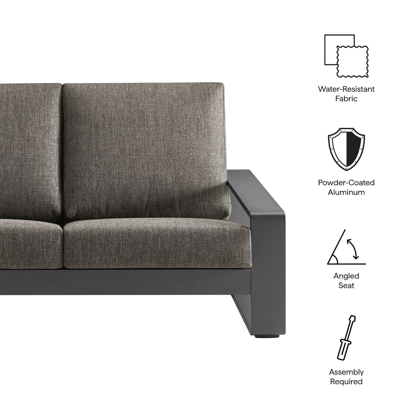 Lirienne and Modway Outdoor Aluminum Loveseat