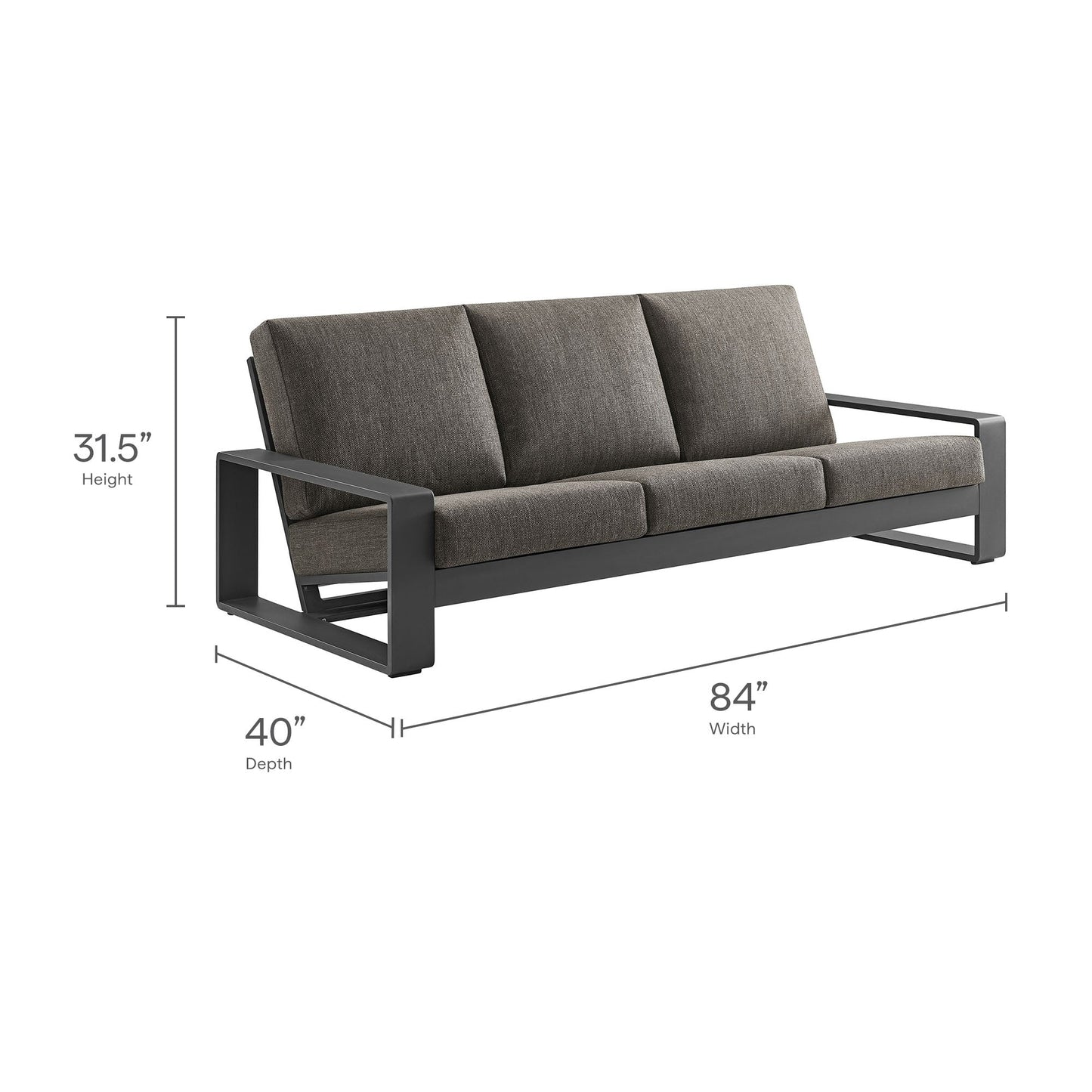 Modern Lirienne Outdoor Patio Sofa by Modway