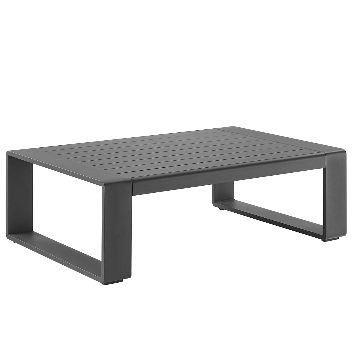 Lirienne Outdoor Patio Aluminum Coffee Table gray slatted top aluminum frame by Modway on Tampa Home & Garden Store