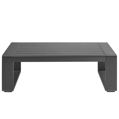 Lirienne Outdoor Patio Aluminum Coffee Table with dark charcoal top and square legs by Modway on Tampa Home & Garden Store