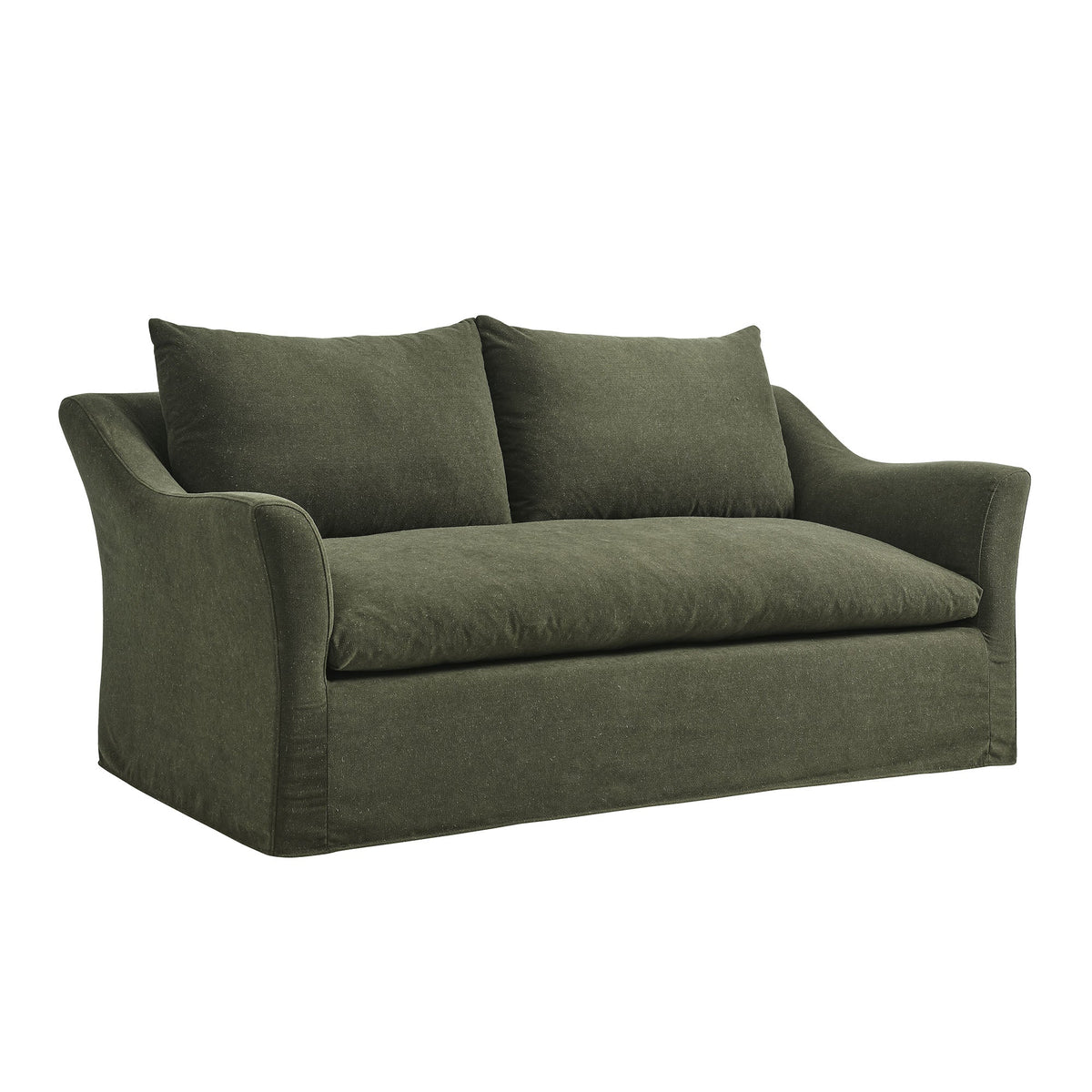 Somerset 70in Linen Blend Slipcovered Loveseat by Modway, olive green linen fabric on Tampa Home & Garden Store