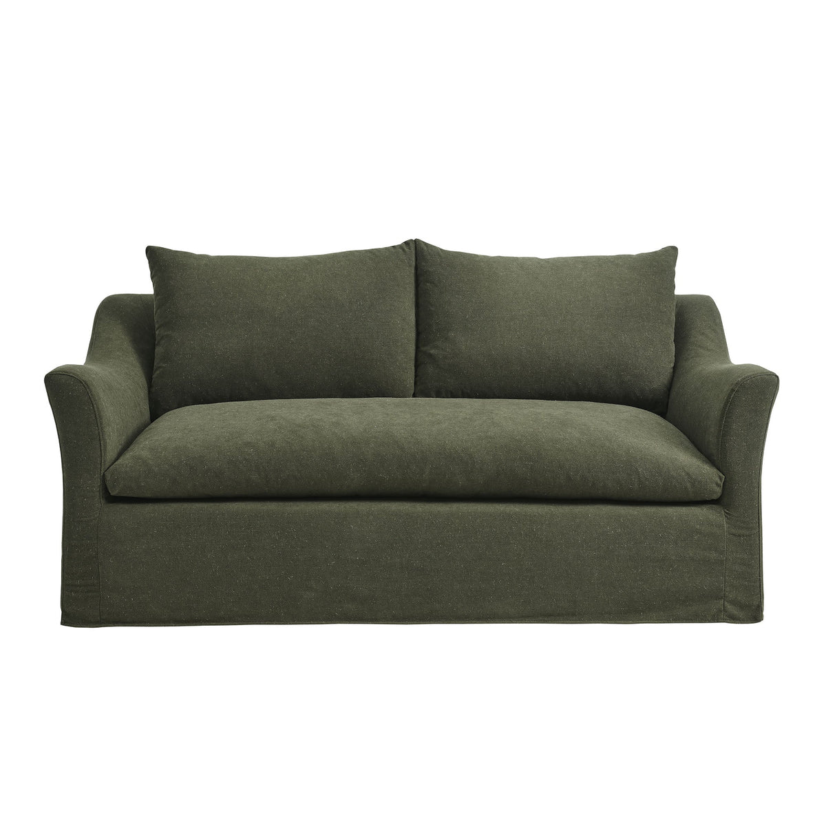 Somerset 70" Linen Blend Slipcovered Loveseat olive green fabric by Modway on Tampa Home & Garden Store