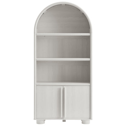 Bellamy Tall Arched Display Cabinet Bookcase by Modway in pale gray wood grain on Tampa Home & Garden Store