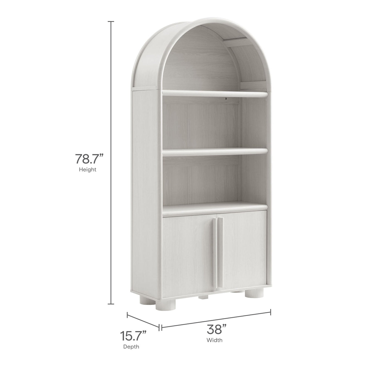 Bellamy tall arched display cabinet bookcase in light wood finish by Modway, HouseOfZazla on Tampa Home & Garden Store