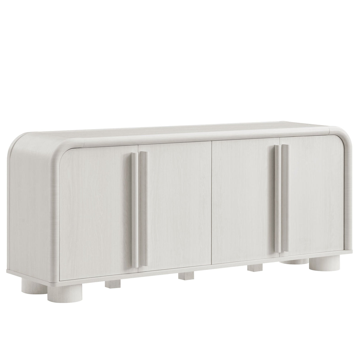 Bellamy curved 4-door sideboard cabinet in light gray wood grain with rounded edges Modway on Tampa Home & Garden Store