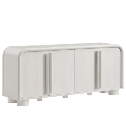 Bellamy curved 4-door sideboard cabinet in light gray wood grain with rounded edges Modway on Tampa Home & Garden Store