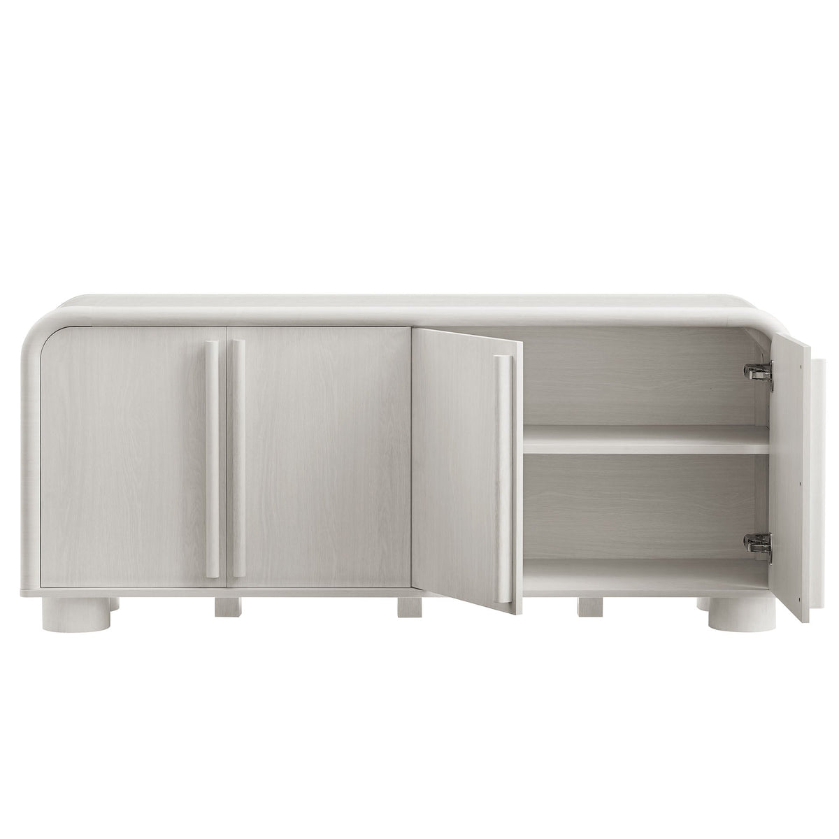 Bellamy curved 4-door sideboard cabinet by Modway in light wood finish on Tampa Home & Garden Store