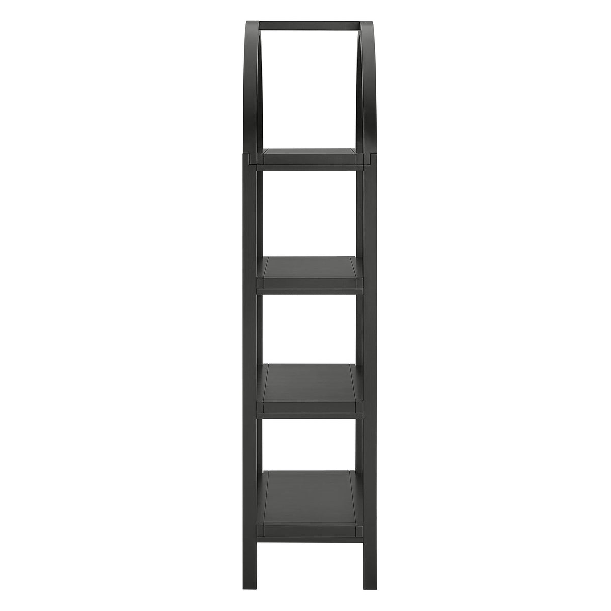 Vexley 60 Inch Arched Bookshelf black finish with open shelves for living room HouseOfZazla on Tampa Home & Garden Store