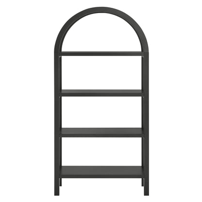 Vexley 60 Inch Arched Bookshelf by Modway; black metal frame with open shelves on Tampa Home & Garden Store