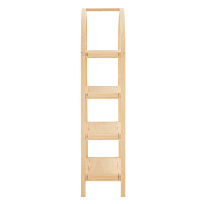 Vexley 60 Inch Arched Bookshelf by Modway, natural wood finish, living room storage on Tampa Home & Garden Store
