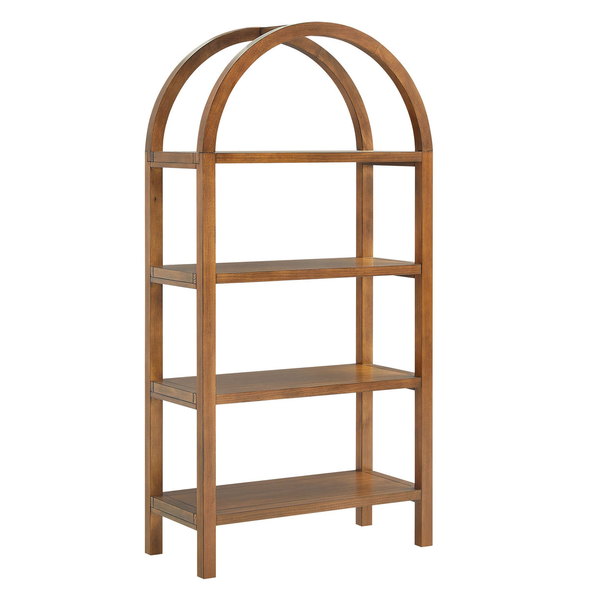 Vexley 60 Inch Arched Bookshelf by Modway in warm wood finish, 4-shelf living room storage on Tampa Home & Garden Store