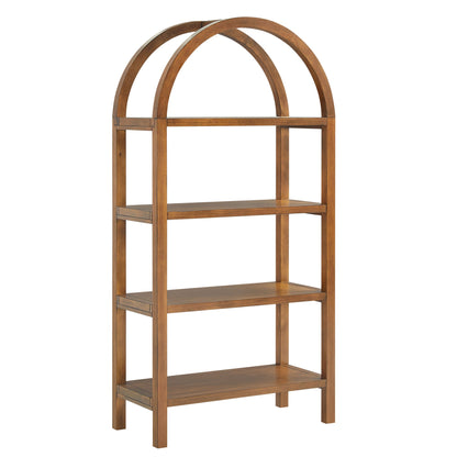 Vexley 60 Inch Arched Bookshelf by Modway in warm wood finish, 4-shelf living room storage on Tampa Home & Garden Store