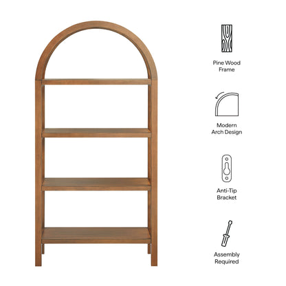 Vexley 60 Inch Arched Bookshelf by Modway, pine wood frame, modern arch design, anti-tip on Tampa Home & Garden Store
