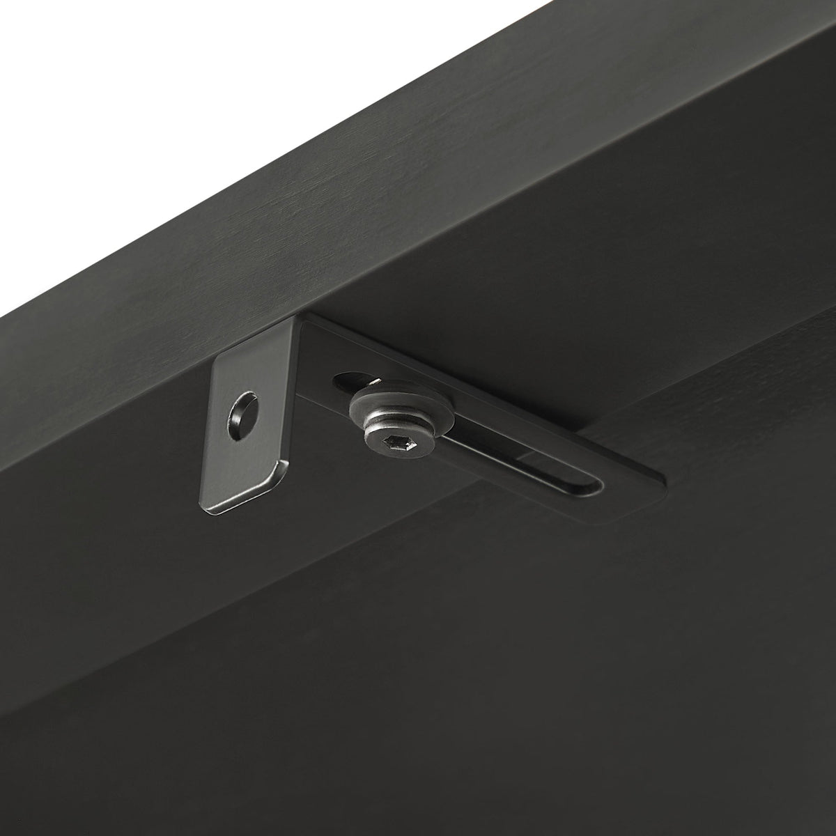 Vexley 72 Inch Large Arched Bookshelf metal frame hardware in dark gray finish on Tampa Home & Garden Store