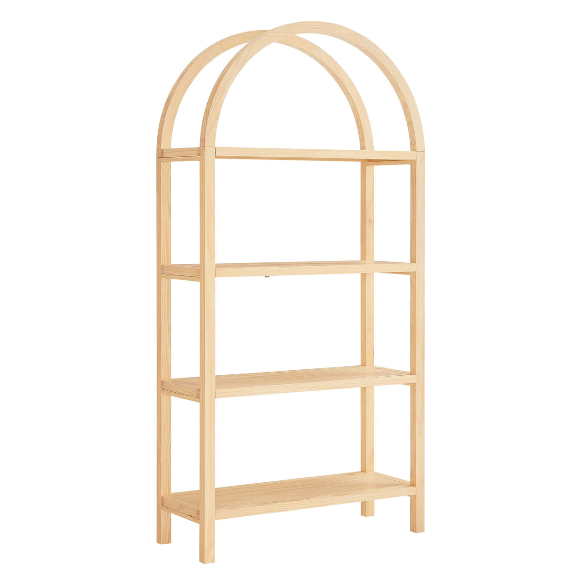 Vexley 72 Inch Large Arched Bookshelf by Modway in natural light wood with open shelves on Tampa Home & Garden Store