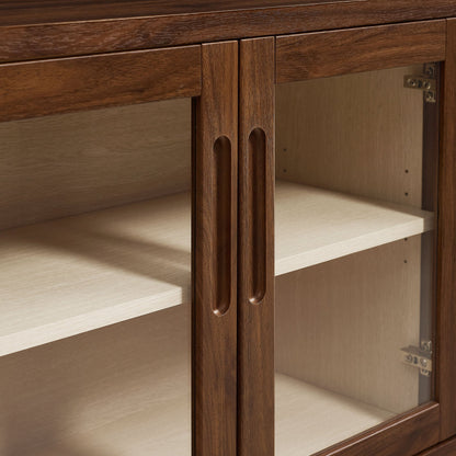 Nell 72 in glass door sideboard by Modway in dark wood with glass doors and slat details on Tampa Home & Garden Store