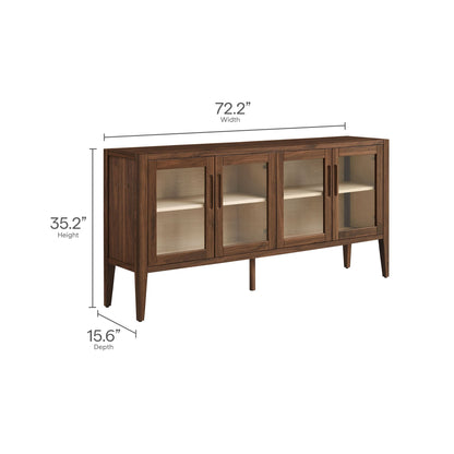 Nell 72in glass-door sideboard cabinet warm wood finish by HouseOfZazla on Tampa Home & Garden Store